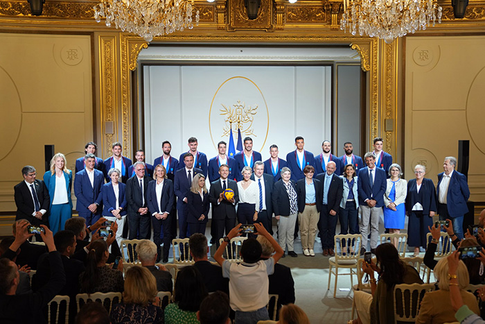 Macron awarded France's Olympic champions on the first International ...